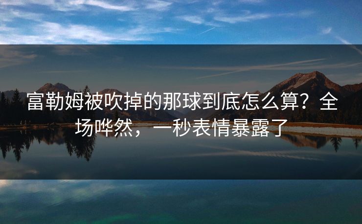 富勒姆被吹掉的那球到底怎么算?全场哗然,一秒表情暴露了